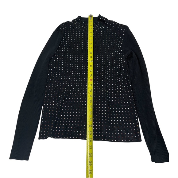 INC Women's Black Embellished Long Sleeve Mock Sweater Size M - Picture 6 of 9